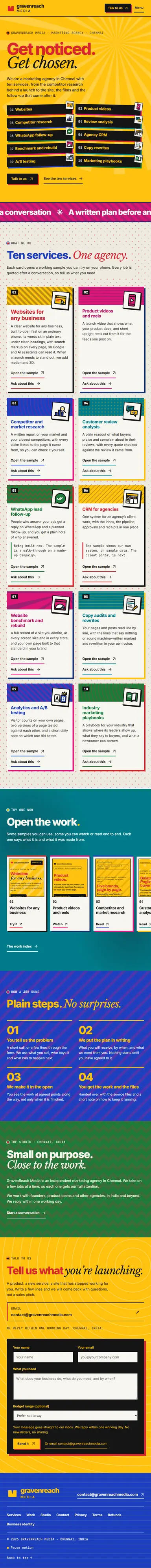 The new home page at tablet width, shown at half size.
