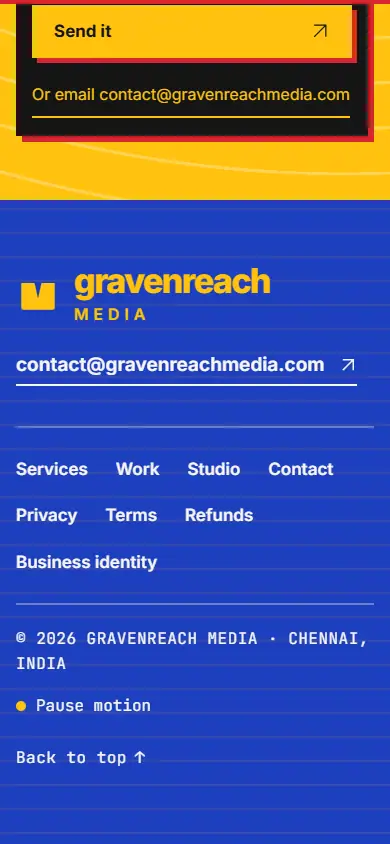 After, bottom: contact form and footer.
